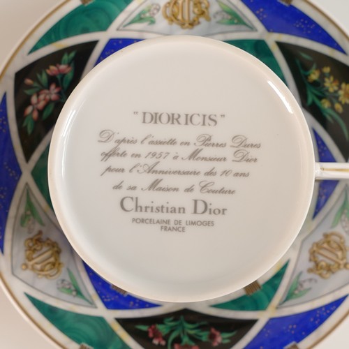 303 - Christian Dior Porcelaine De Limoges France in the 'Dioricis' pattern part coffee set comprising of ... 