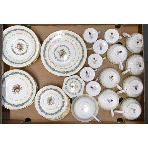 305 - Wedgwood Appledore dinner ware W3257 including tea pot, 7 tea cups, 7 saucers, coffee pot, 6 coffee ... 