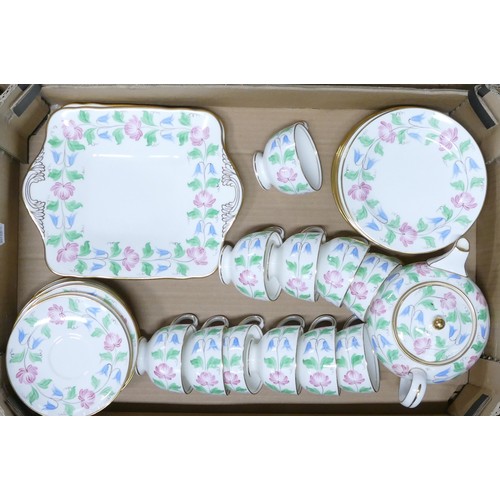 310 - Wedgwood W1258P tea set to include tea pot, eleven side plates, eleven tea cups, twelve saucers and ... 