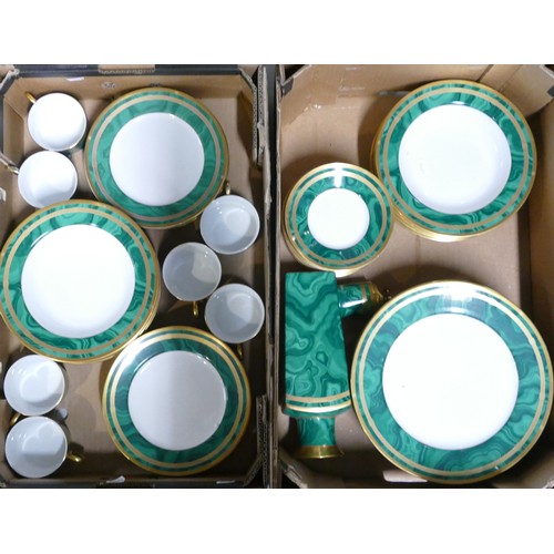 321 - Christian Dior, Malachite tea & dinner service, comprising 9 dinner plates, 12 side plates, 12 soup ... 