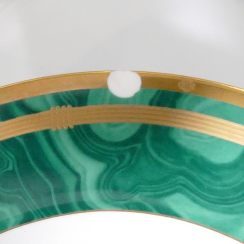 321 - Christian Dior, Malachite tea & dinner service, comprising 9 dinner plates, 12 side plates, 12 soup ... 