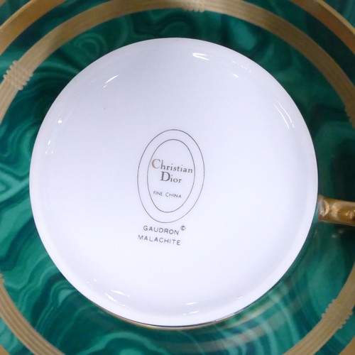 321 - Christian Dior, Malachite tea & dinner service, comprising 9 dinner plates, 12 side plates, 12 soup ... 