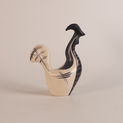 347 - Colin Melbourne for Beswick, stylised model of a Cockerel 1416 in black and white. Painted 'CM' init... 