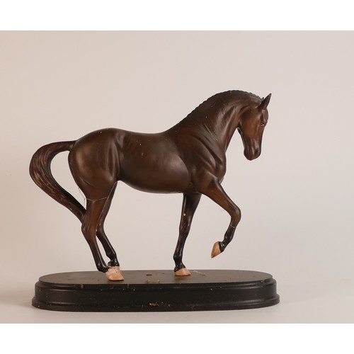 359 - Beswick Connoisseur dressage stallion on wooden base A271. (H:23cm)