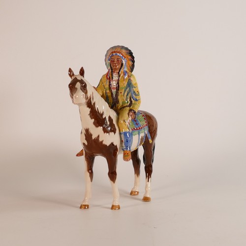 366 - Beswick model of a Indian mounted on a Skewbald horse, model 1391