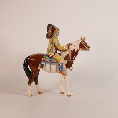 366 - Beswick model of a Indian mounted on a Skewbald horse, model 1391