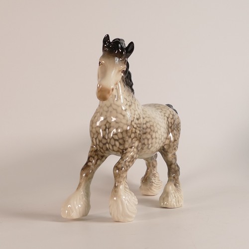 378 - Beswick Cantering shire, model 975 in rocking horse grey gloss, r.