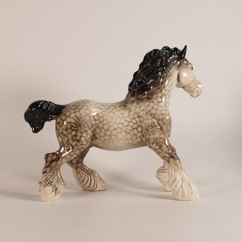 378 - Beswick Cantering shire, model 975 in rocking horse grey gloss, r.