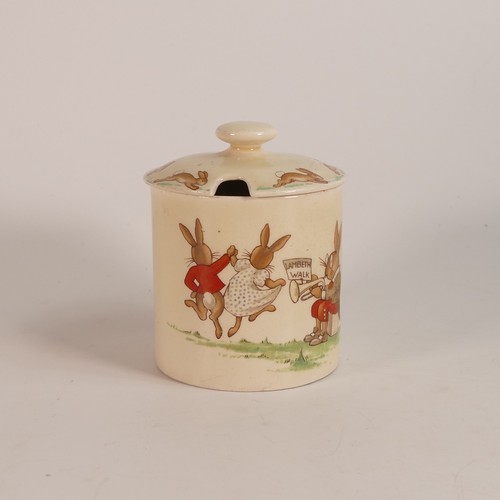 395 - Royal Doulton, rare Bunnykins 'Lambeth Walk' Preserve pot. Design by Barbara Vernon. Height: 9.5cm