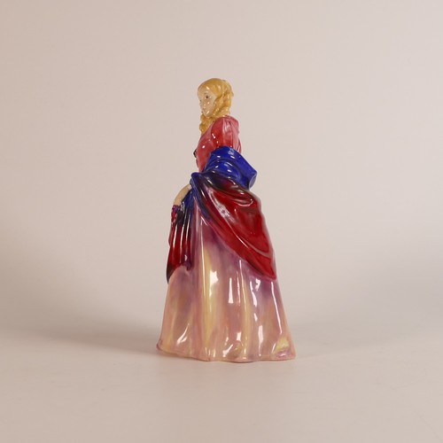 409 - Royal Doulton, early lady figure Kathleen HN1252 in solid blue shawl colourway. 'Potted by Doulton &... 