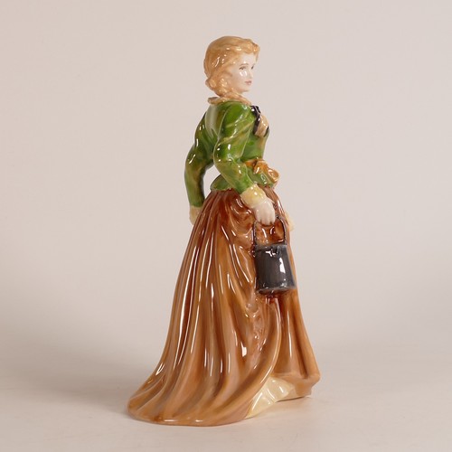 427 - Royal Doulton prototype figure of Fair Maid in brown dress and green blouse holding a pail, impresse... 