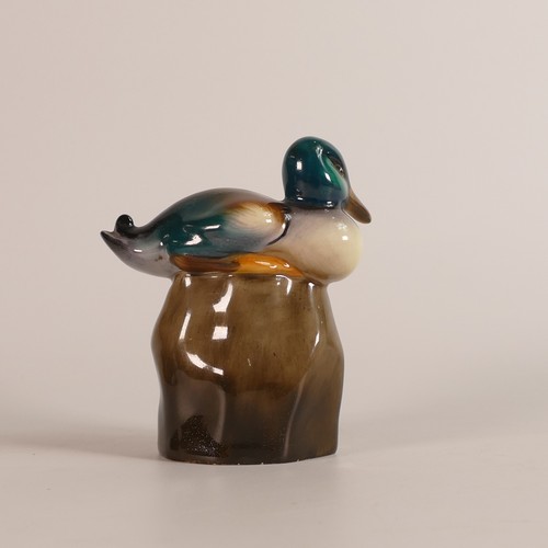 470 - Royal Doulton, model of a Mallard atop a rock HN132. Impressed date numbers for November 1923. Heigh... 