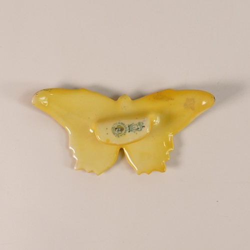 480 - Royal Doulton, Butterfly clip in yellow colourway. Underglaze printed green backstamp to back. Lengt... 