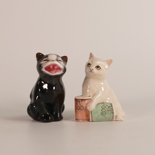 482 - Royal Doulton, five small models of Cats to include Lucky, Kitten with Cat Food Tins and three strip... 