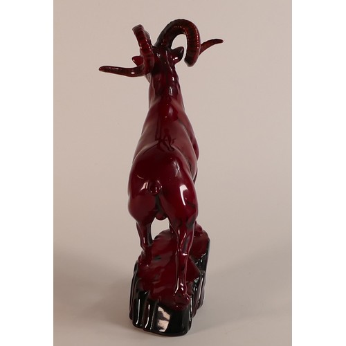 497 - Royal Doulton, Flambe Hebei Goat. Limited edition numbered 140 of 250. Height: 26cm