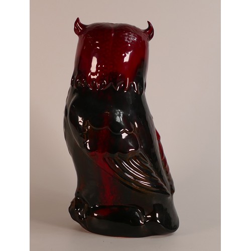 499 - Royal Doulton, veined Flambe model of an Owl. Height: 30cm