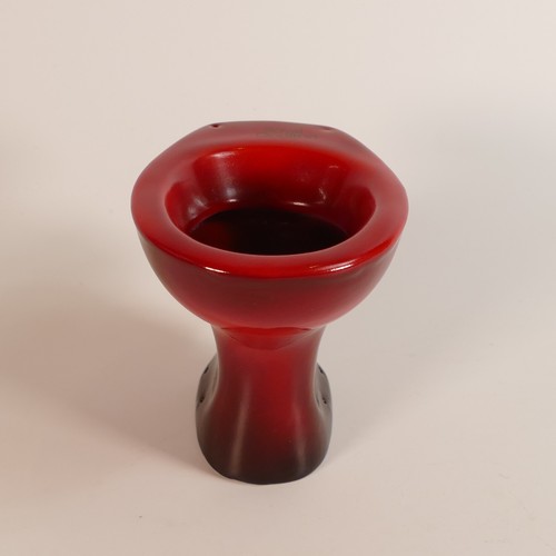 514 - Royal Doulton miniature toilet, salesman's sample in a Flambe red glaze, h.10cm.