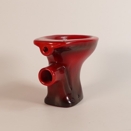 514 - Royal Doulton miniature toilet, salesman's sample in a Flambe red glaze, h.10cm.