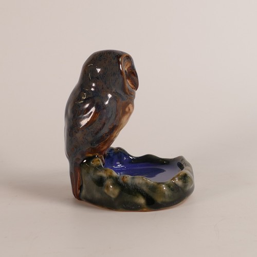 528 - Doulton Lambeth, Stoneware Owl Bibelot. Impressed model number '8667'. Height: 10cm