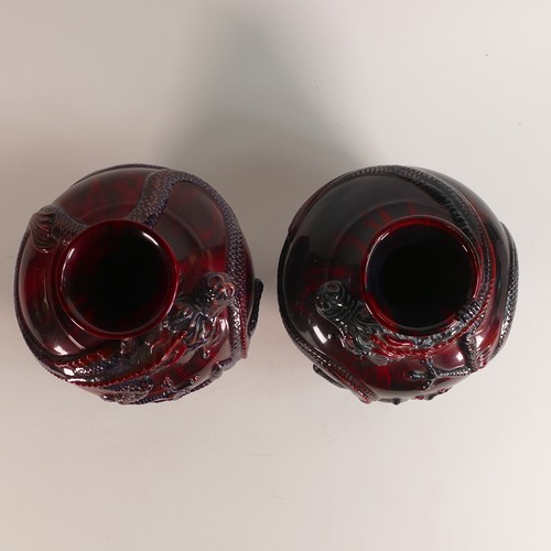 537 - Doulton Burslem Archives, pair of Fuyang Dragon vases BA17. Limited edition numbered 20 of 250. Heig... 