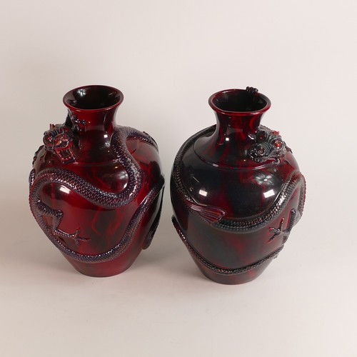 537 - Doulton Burslem Archives, pair of Fuyang Dragon vases BA17. Limited edition numbered 20 of 250. Heig... 