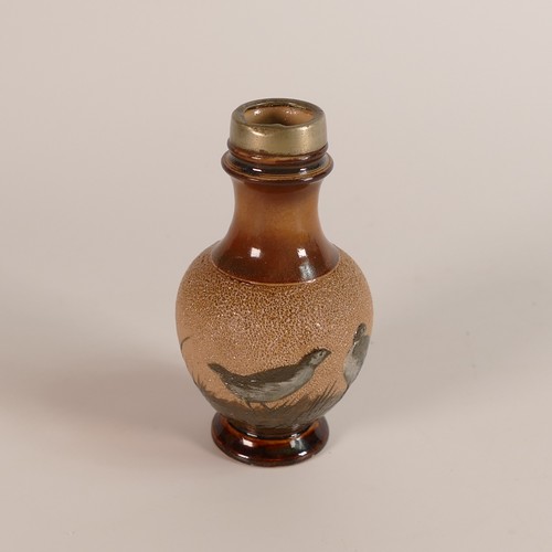 542 - Florence Barlow for Doulton Lambeth, a Stoneware miniature vase, Pate sur Pate decorated all around ... 