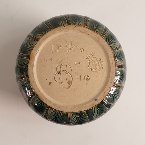 552 - Hannah Barlow for Doulton Lambeth, a Stoneware jar & cover, incised decoration all around with girls... 