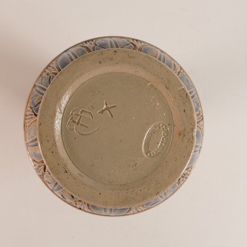 553 - Hannah Barlow for Doulton Lambeth, an early Stoneware vase, incised decoration all around with runni... 