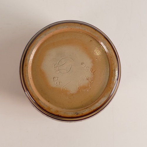 554 - Hannah Barlow for Doulton Lambeth, a Stoneware jar & cover, incised decoration all around with cats,... 