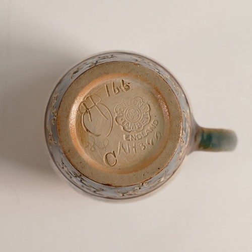 570 - Hannah Barlow for Doulton Lambeth, a Stoneware small ewer, incised decoration all around with deer a... 