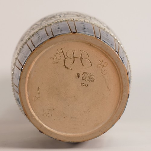 572 - Hannah Barlow for Doulton Lambeth, a Stoneware vase, incised decoration all around with grazing catt... 