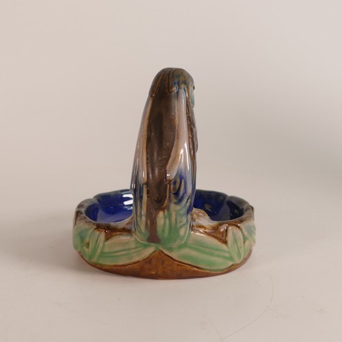 588 - Doulton Lambeth Stoneware bird Bibelot, h.11cm.