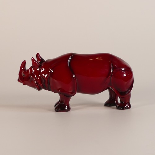 616 - Charles Noke for Royal Doulton, Flambe model of a Rhinocerus. Height: 8cm