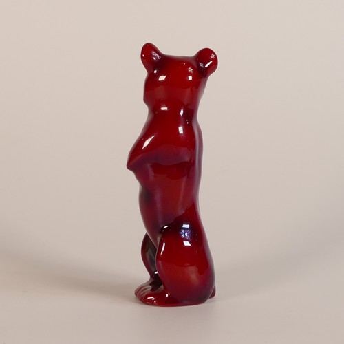 618 - Royal Doulton, Flambe model of a Comical Bear on hind legs. Printed black 'Royal Doulton Flambe' bac... 