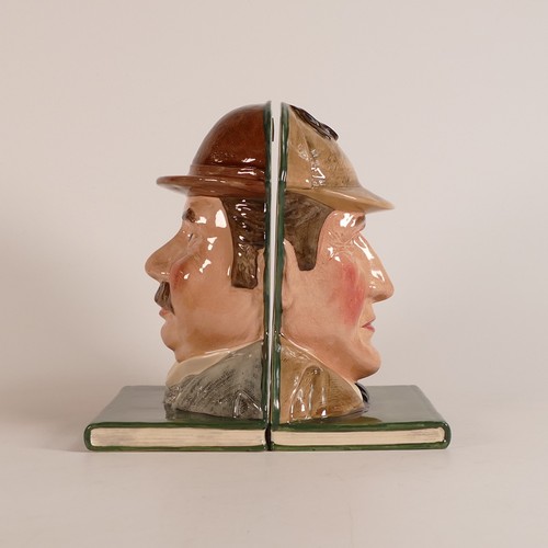 661 - Royal Doulton, Sherlock Holmes D7038 and Dr. Watson D7039 bookends. Boxed. (2)