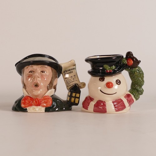 667 - Royal Doulton small character jugs The Angel D7051, The Caroler D7007 & Christmas Robin Snowman D715... 