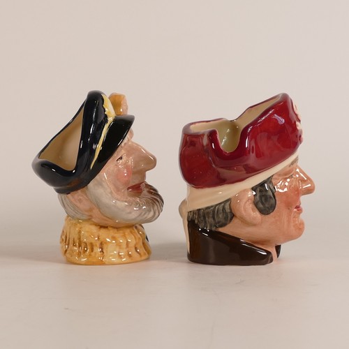 675 - Royal Doulton Treasure Chest small character jugs Old Salt D7153 & Long John Silver D7138 (2)