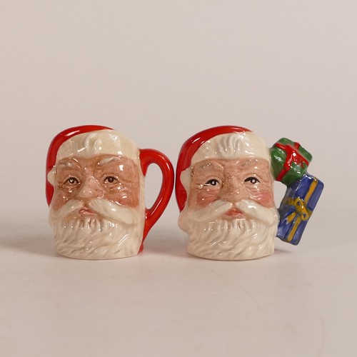 677 - Royal Doulton, four tiny character jugs Santa Claus D7060, 'Santa Claus' D6950, 'Santa Claus' D7020,... 