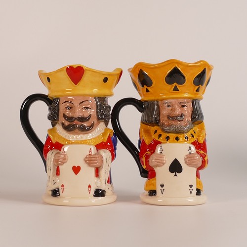 730 - A collection of small Royal Doulton character Toby jugs to include King and Queen of Spades D7087, K... 