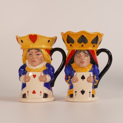 730 - A collection of small Royal Doulton character Toby jugs to include King and Queen of Spades D7087, K... 