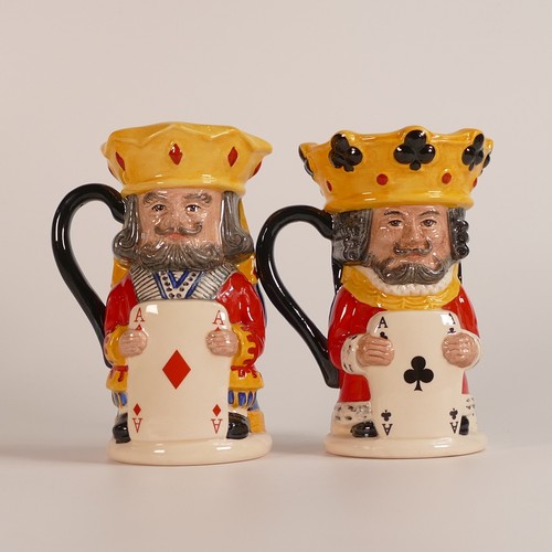 730 - A collection of small Royal Doulton character Toby jugs to include King and Queen of Spades D7087, K... 