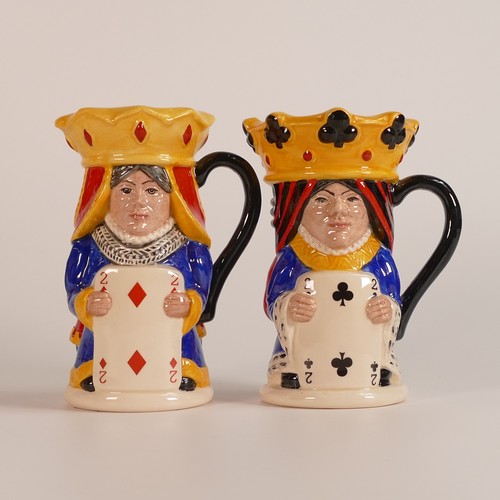 730 - A collection of small Royal Doulton character Toby jugs to include King and Queen of Spades D7087, K... 