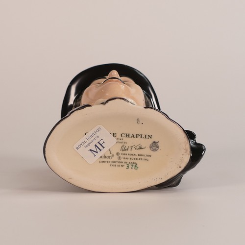 733 - Small Royal Doulton character jug Charlie Chaplin D7145, limited edition No.376 of 3500, with box an... 