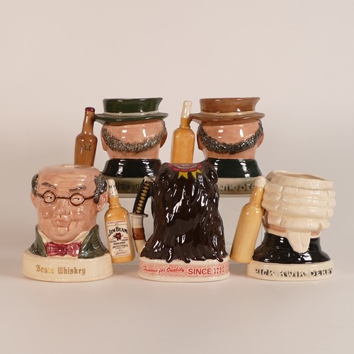 752 - Royal Doulton, five Whisky decanters and jugs including Sgt Buzzfuzz, Samurai Warrior and Three vers... 