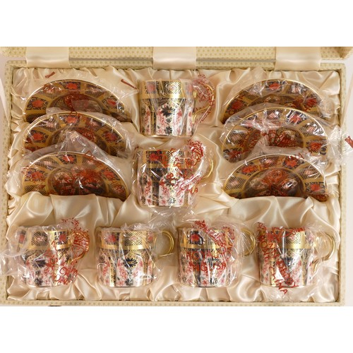 757 - Boxed Royal Crown Derby Imari 1128 Coffee can & saucer set in original box (12)