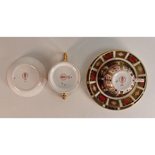 759 - Royal Crown Derby bone China Imari 1128 trio, Imari Loving Cup1128 and also a Pin Tray in Pattern 24... 