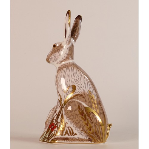 767 - Royal Crown Derby, Midsummer Hare paperweight. Gold stopper.