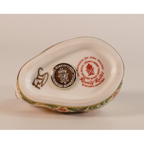 769 - Royal Crown Derby, Rowsley Rabbit paperweight. Gold stopper with certificate.