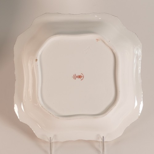 794 - Royal Crown Derby, four F Rains Dundee plates together with shaped square serving dish. Diameter of ... 