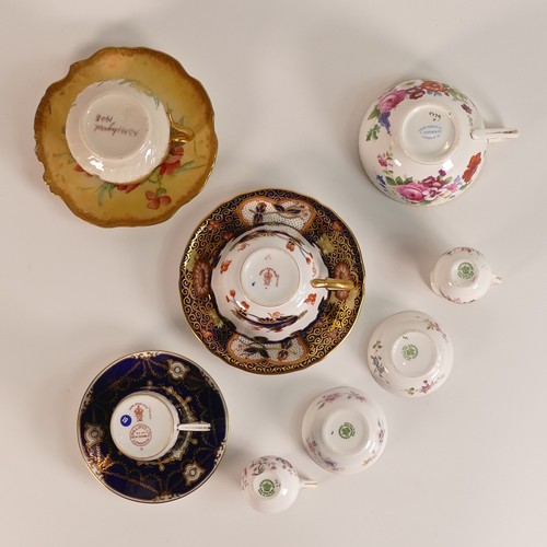 798 - Two Royal Crown Derby cups and saucers, Goode & Co. tea cup, 'A B Appleyard' cup and saucer' and two... 